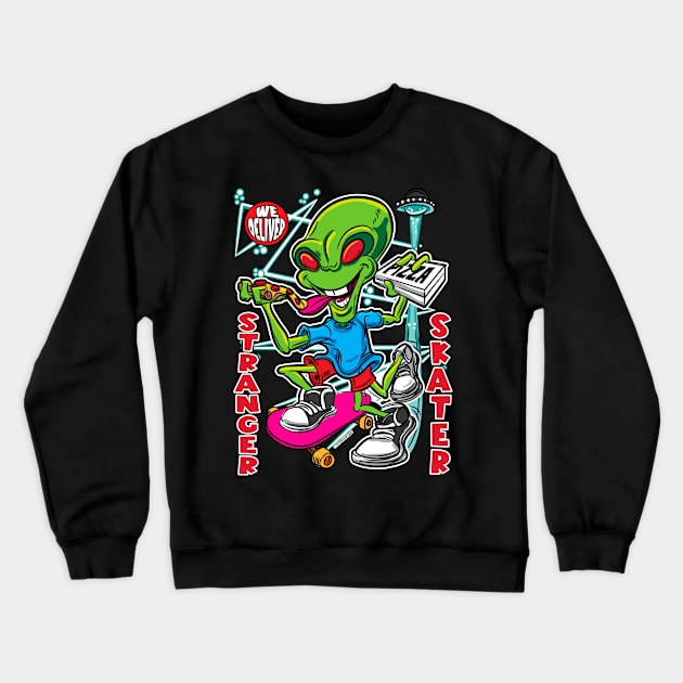 Stranger Skater Crewneck Sweatshirt by eShirtLabs